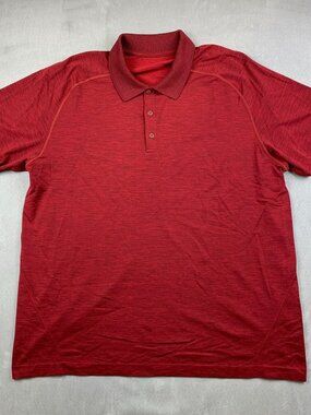 Lululemon Mens Shirt 2XL Red Metal Vent Tech Polo Short-Sleeve Performance